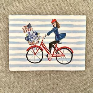 East Coast Bike Girl Patriotic Magnet